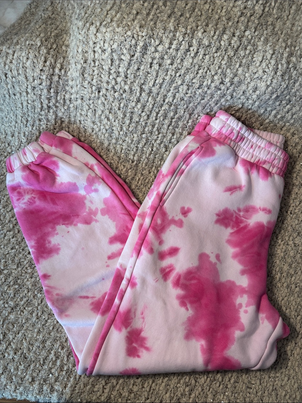 Comfrt Minimalist Women’s Pink Tie-Dye Jogger Pants - Picture 3 of 3